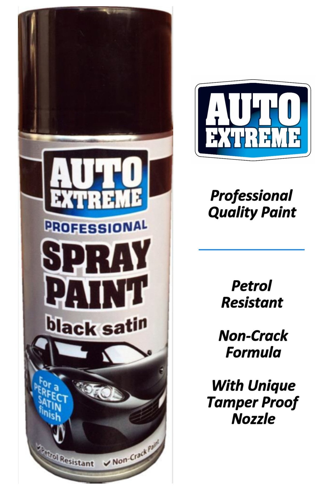 Auto Extreme Spray Paint Black Satin 400ml 1929 A (Parcel Rate)