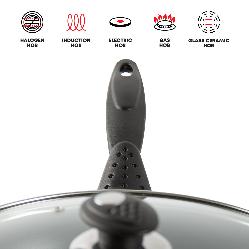 SQ Professional Una Non Stick Frying Pan with Lid 24cm 2764 / 2794 (Parcel Rate)