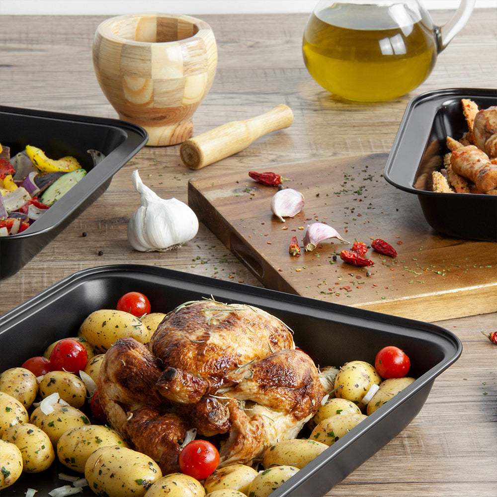 SQ Professional Oven Roasting Baking Tray Set of 3 Assorted Sizes P99179 / 3162 (Parcel Rate)