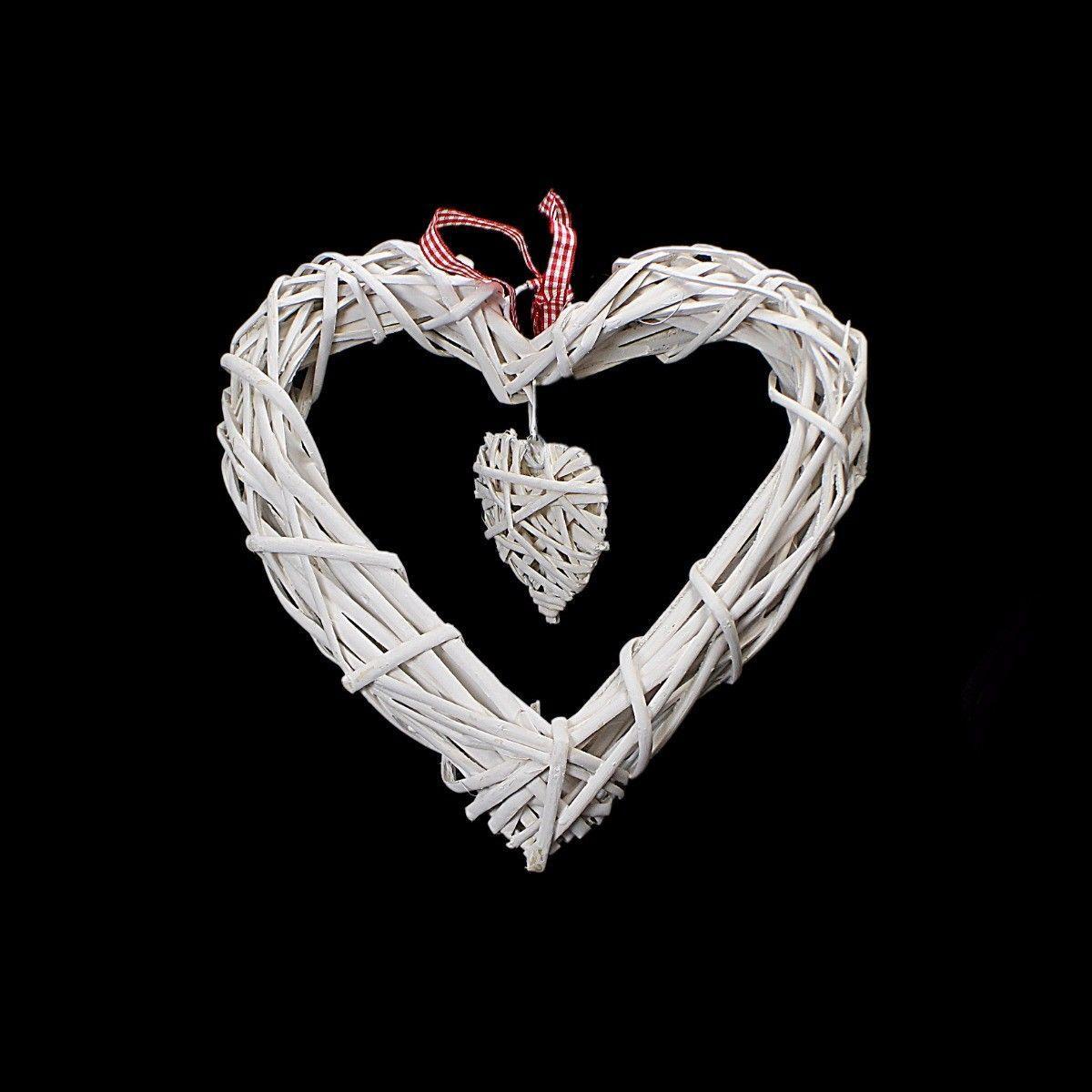 Garden Decoration Straw Heart 22 cm 3555