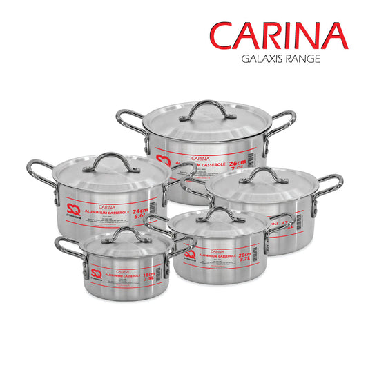 SQ Professional Galaxis Carina Aluminium Casserole Set of 5 18-20-22-24-26cm 2159 / 4881  (Big Parcel Rate)