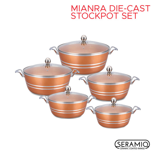 SQ Professional Seramiq Mianra Diecast Stockpot Set of 5 Axinite 4925 (Big Parcel Rate)