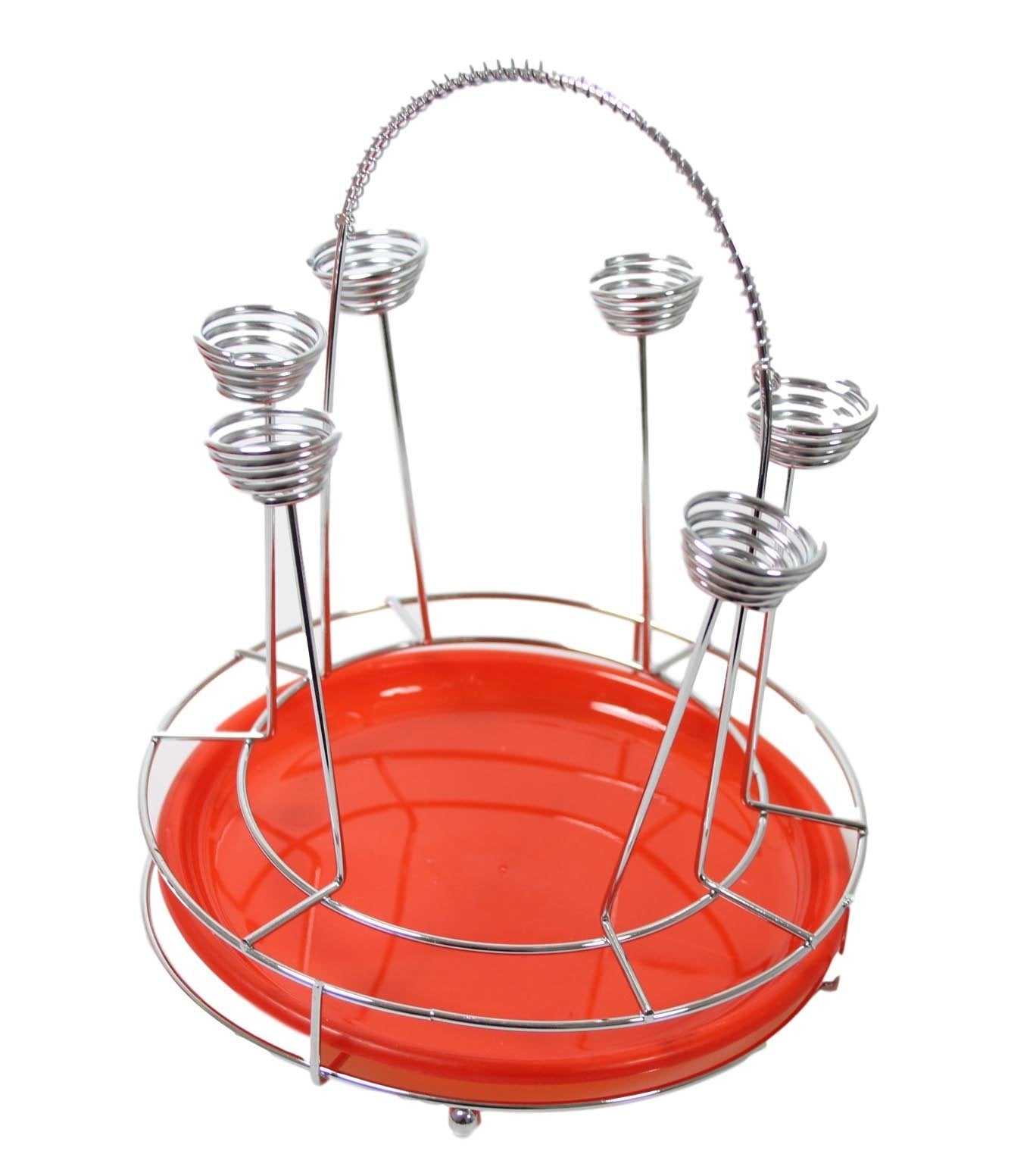 Metal Kitchen Cup Mug Holder with Plastic Drip Tray 16 x 20cm Assorted Colours 5609 (Parcel Rate)