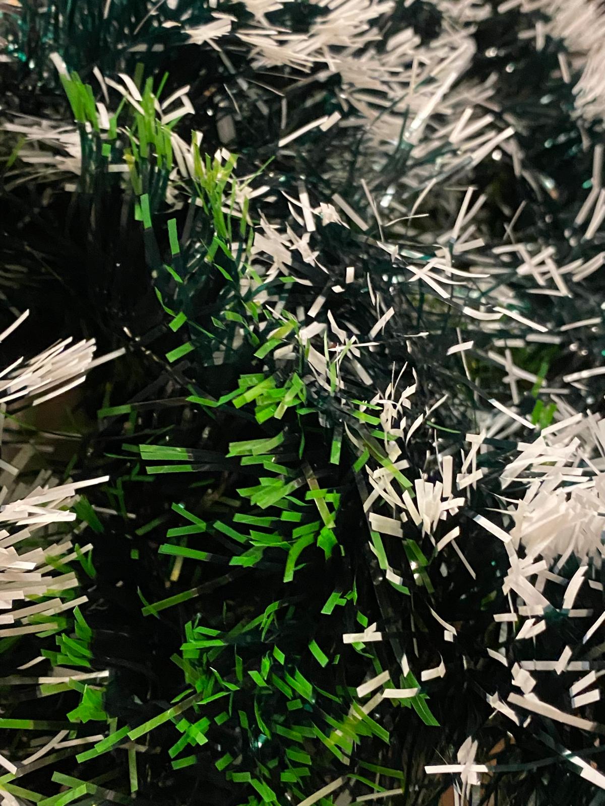 Luxury Christmas Tree Garland Tinsel Dark Green with Coloured Ends 2M 5339 (Parcel Rate)