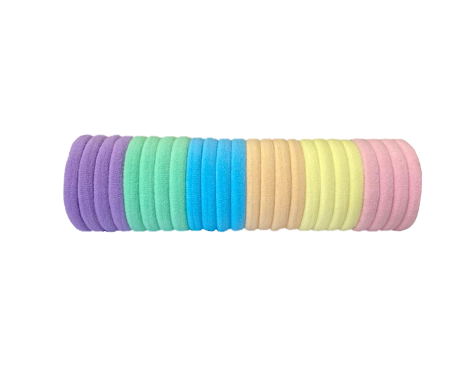 Pack of Elastic Hair Tie Bobbles Assorted Colours 7943 (Parcel Rate)