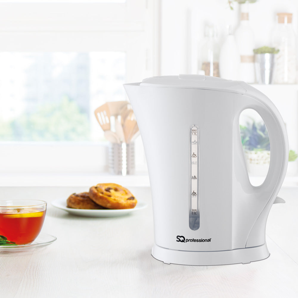 SQ Professional Aquen Plastic Kettle 1.7 Litre 2200W White 4720 (Parcel Rate)