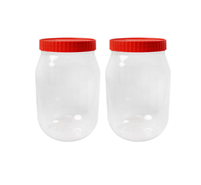 Plastic Kitchen Pet Food Storage Jar 1000ml Pack of 2 90053