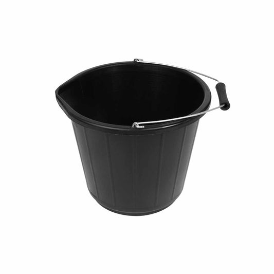 Plastic Multipurpose Bucket with Handle 32 x 26cm Black LL5015 (Parcel Rate)
