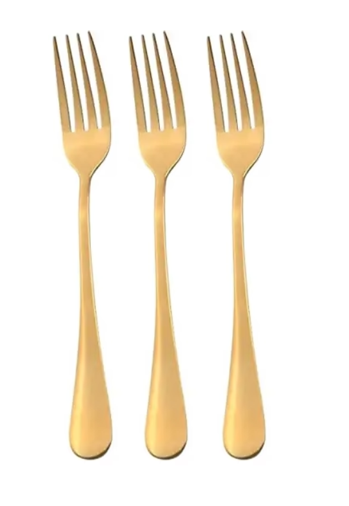 Gold Coloured Metal Forks 20cm Pack of 3 7029 (Parcel Rate)