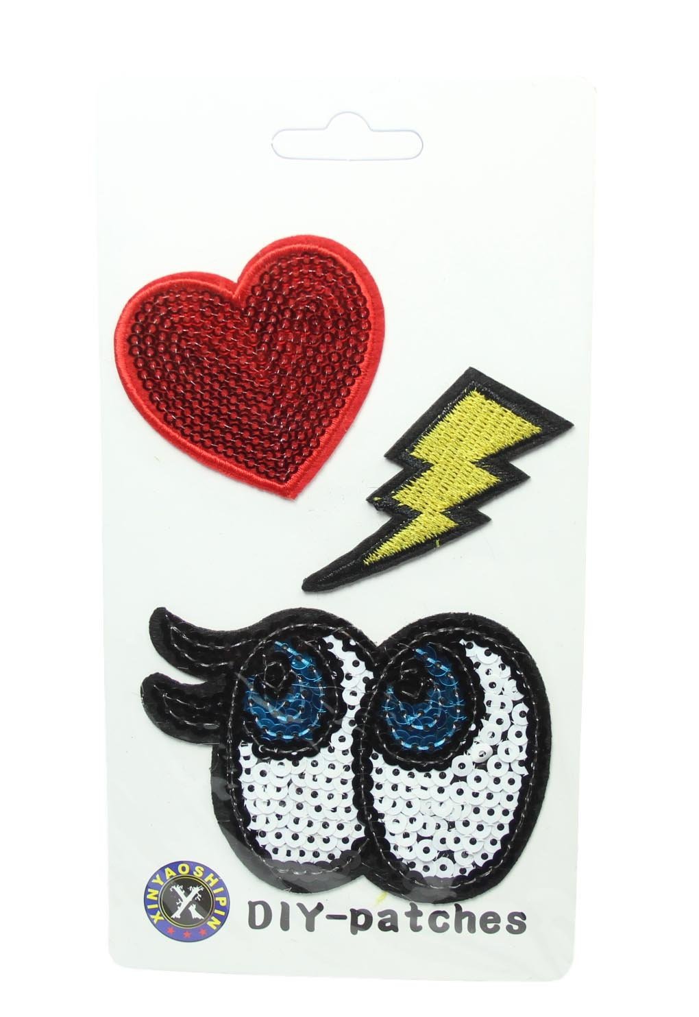 Embroidered / Sequinned Iron on Clothes Patches Set Assorted Designs 5433 (Large Letter Rate)