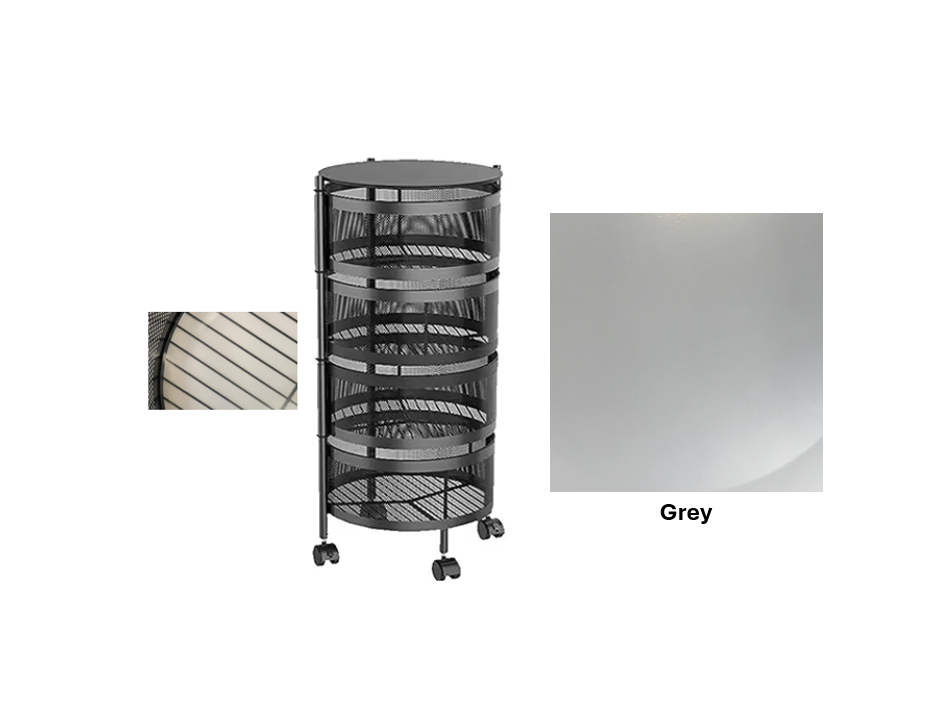 Metal Mesh 4 Tier Multipurpose Organiser Rack with Wheels 31 x 30.5 x 72.5 cm Grey DL1002 (Big Parcel Rate)
