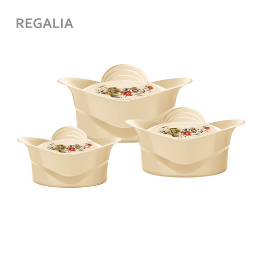 SQ Professional Regalia Insulated Hot Pot Set of 3 Beige 5000-8000-10000ml 6552 (Big Parcel Rate)
