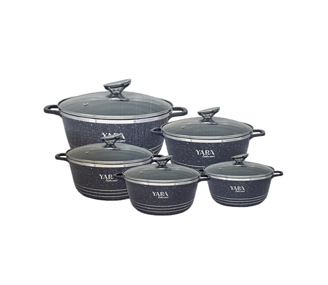 Yara Diecast Pan Set of 5 Grey TS64329