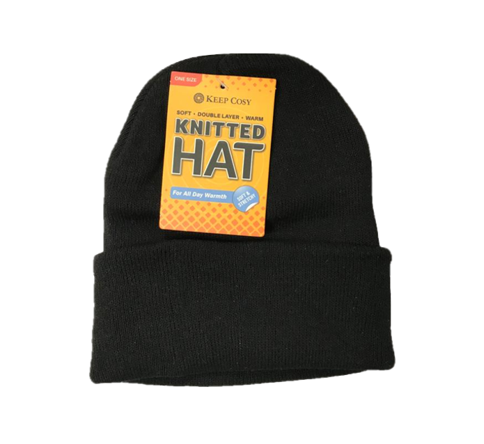 IIGEurope Knitted Winter Hat One Size Black XHAT (Parcel Rate)p