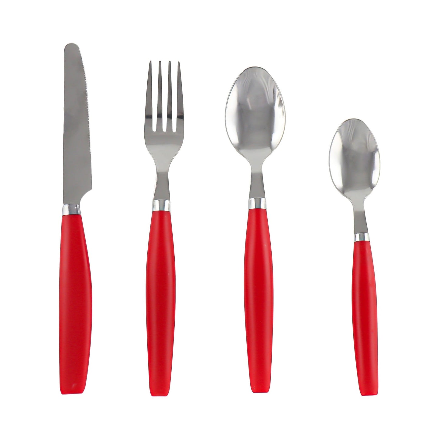 SQ Durane Metal Cutlery Set of 24 Red 10734 A (Parcel Rate)