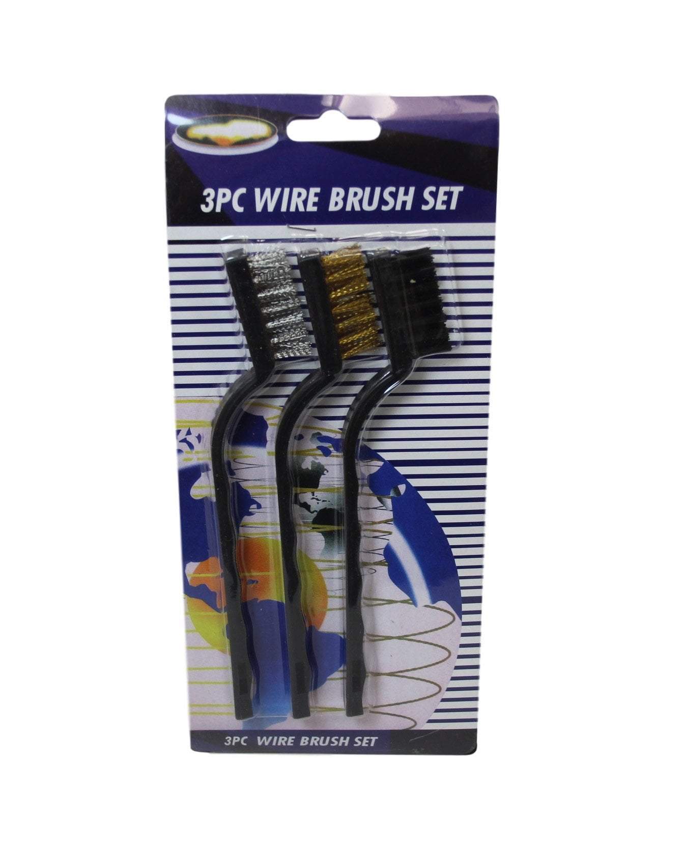 Steel Brass Nylon Wire Cleaning Brush 17cm Set of 3 2000 (Parcel Rate)