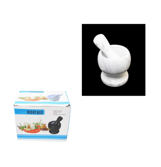 Spice Grinder Mortar and Pestle Crushing Bowl and Stick Assorted Colours 3675 (Parcel Rate)