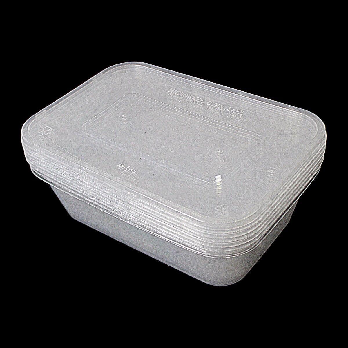 6 Hygienic Stackable Food & Meal Preparation Containers With Lids 500ml 7014 (Parcel Rate)