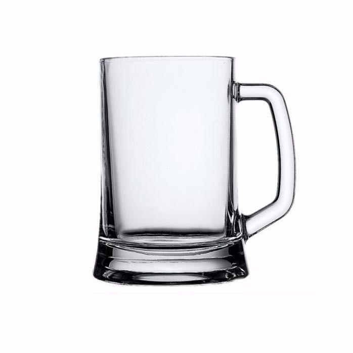 Classic Big Glass Beer Glass Mugs 660ml Pack of 2 55229 (Parcel Plus Rate)