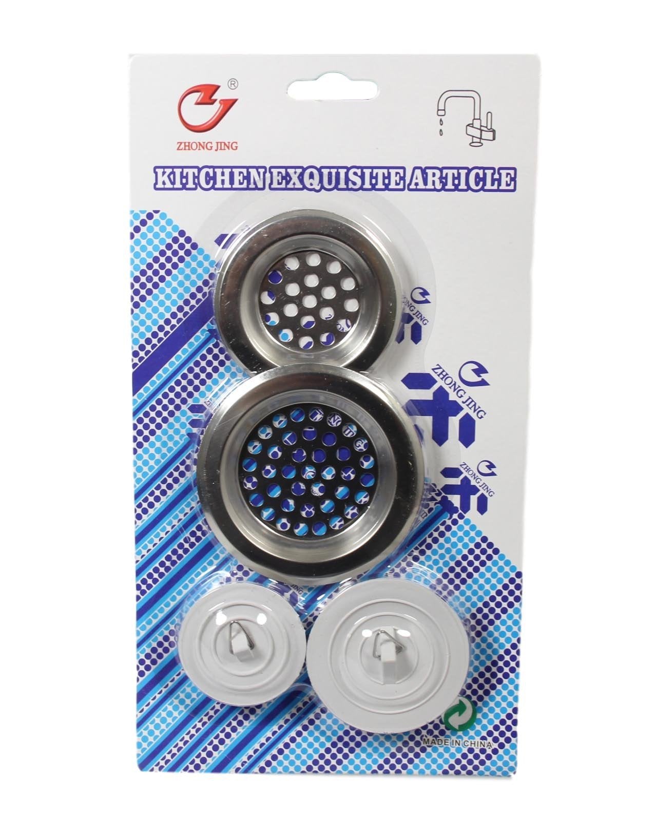 Kitchen Sink Darin Cover and Plug Set Pack of 4 Assorted Sizes 5480 (Large Letter Rate)