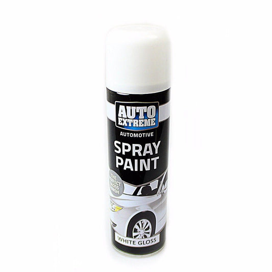 250ml White Gloss Spray Paint Aerosol Can Auto Extreme Metal Wood 1902 (Parcel Rate)