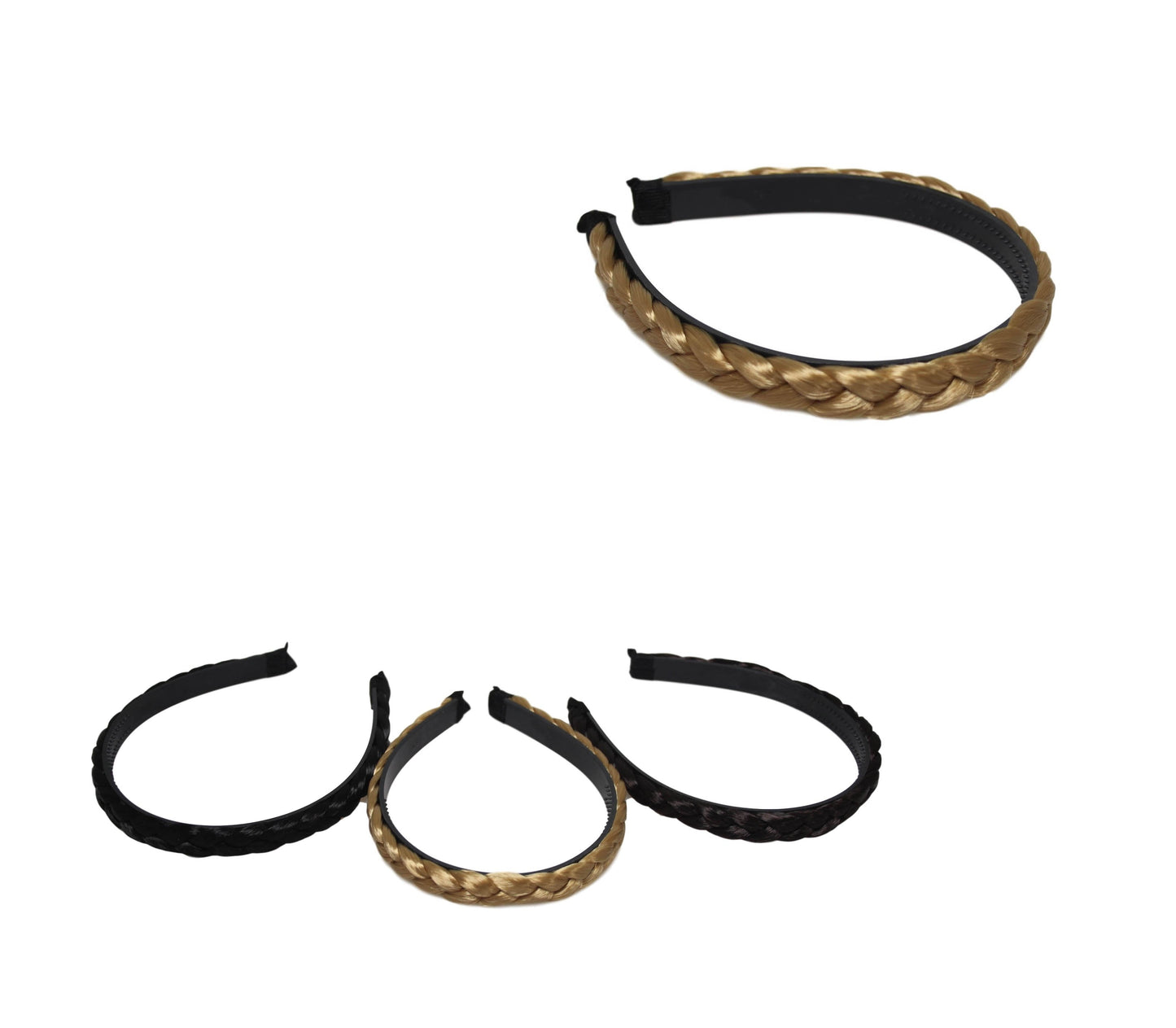 Girl's Faux Hair Braided Hair Head Band 15cm Assorted Colours 6239 (Large Letter Rate)