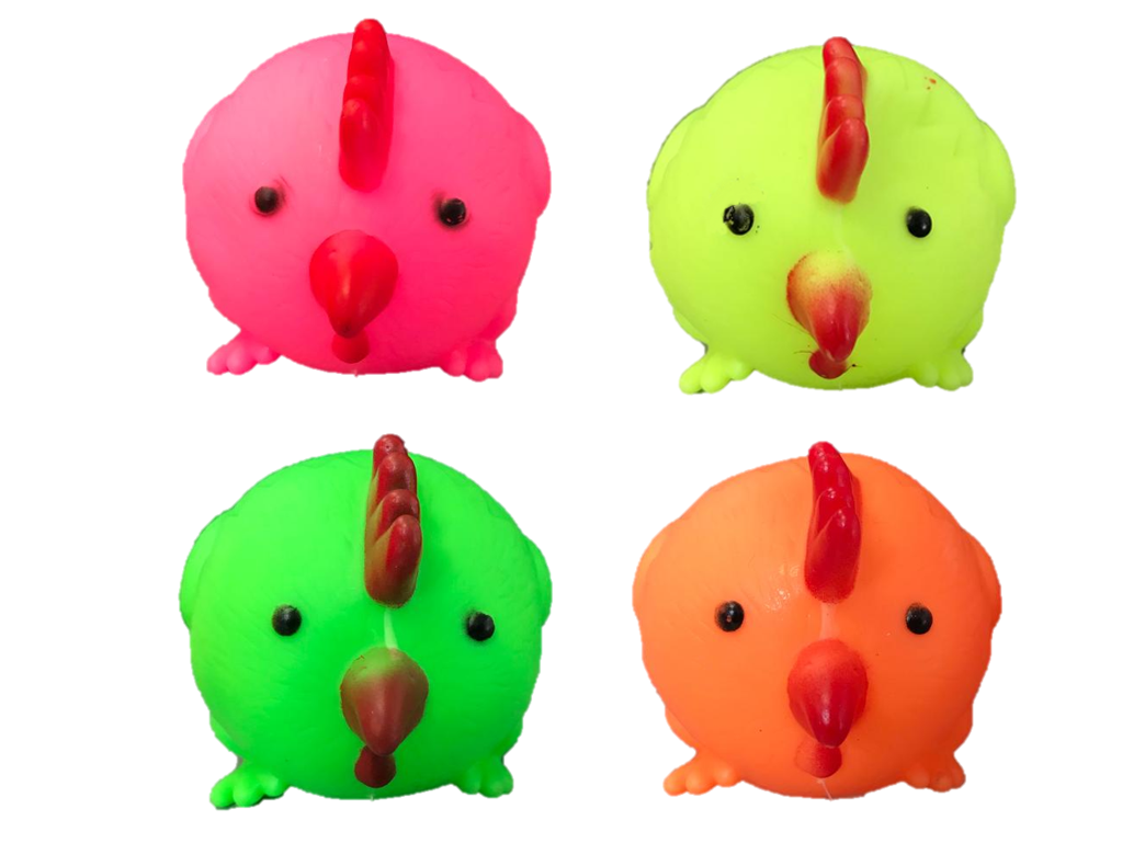 Pet Dog Toy Squeaky Round Chicken 7 x 9 cm Assorted Colours 7092 (Parcel Rate)