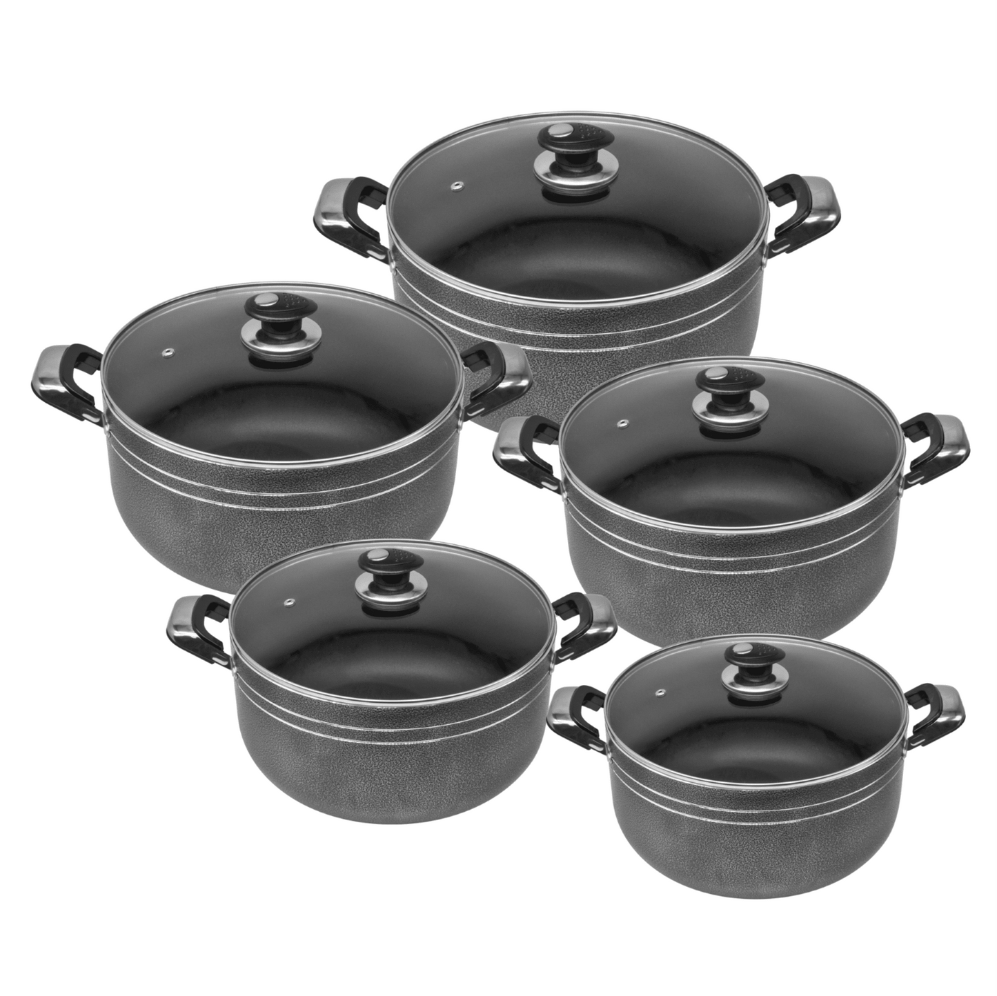 Una Non-stick Athena Stockpot Set of 5 18-20-22-24-26cm 2733 (Big Parcel Rate)