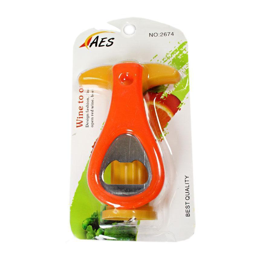 Plastic 2 Type Bottle Opener Multipurpose Use Orange and Yellow 5114 (Large Letter Rate)