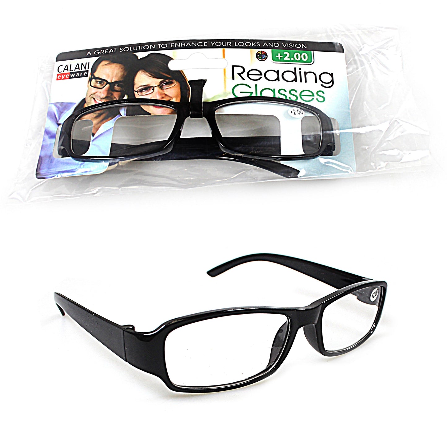 Plastic Calani Reading Glasses +3.50 Assorted Colours RD350 / BOX350 (Parcel Rate)