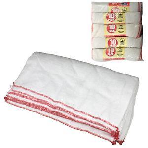 Super Absorbent Premium Quality 100% Cotton Dish Cloth Pack of 10 LL5001 A (Parcel Rate)