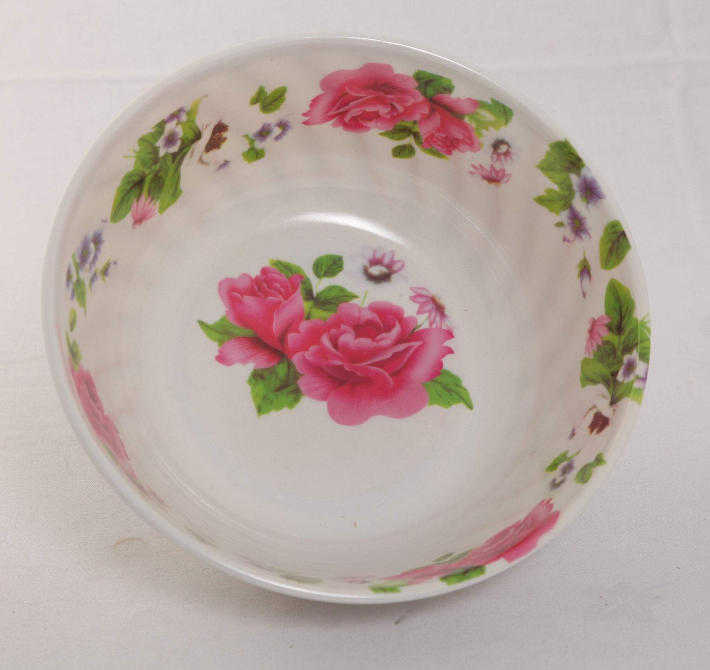 Plastic Bowl with Floral Design 17 x 6.5 cm Assorted Designs 2891 (Parcel Rate)