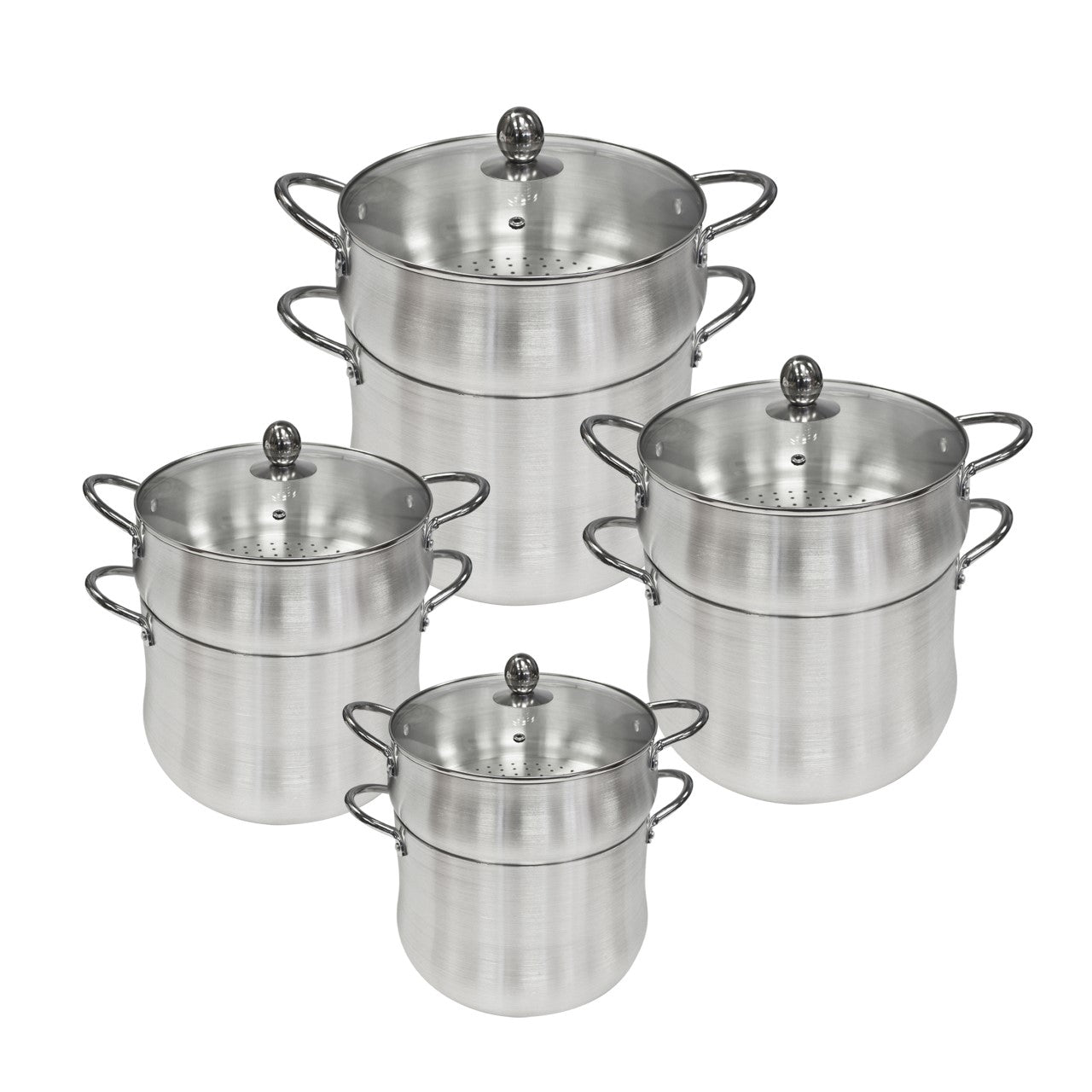 4 Piece Set Aluminium Cous-Cous Pot Set of 4 16-18-20-22 9516 (Big Parcel Rate)