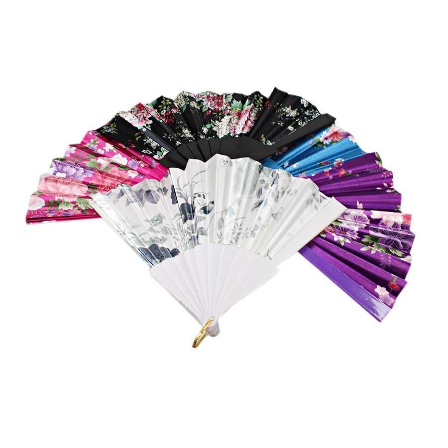 Chinese Folding Black Frame Peony Pattern Nylon Handheld Mini Folding Hand Fan 0916 A (Parcel Rate)