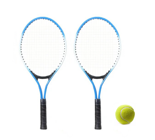 Tennis Rackets with Ball Set of 3 Assorted Colours 0385 (Parcel Rate)