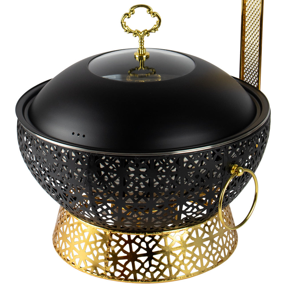 SQ Professional Banquet Chafing Dish with Lid Black Gold 8L 10877 A (Big Parcel Rate)