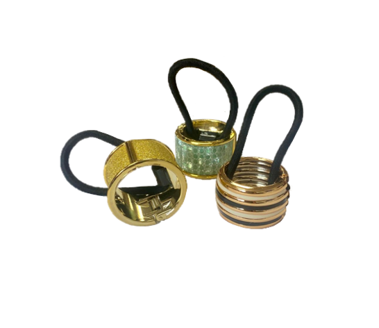 Hair Bobble Tie Band Rubber Band with Clip 3.4cm Assorted Designs and Colours 2317 (Large Letter Rate)