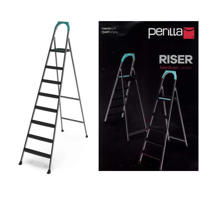 7 + 1 Perilla Riser Metal Indoor Outdoor Step Ladder 51307  L8  (Big Parcel Rate)