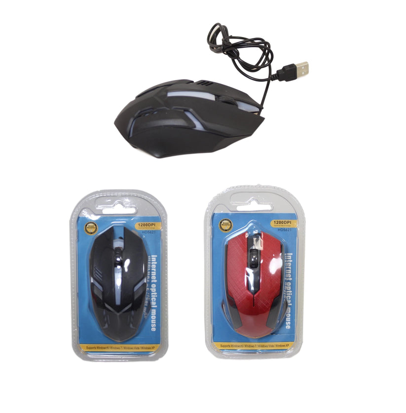 Internet Optical Mouse Computer Wired Mouse  14 cm Assorted Colours 5767