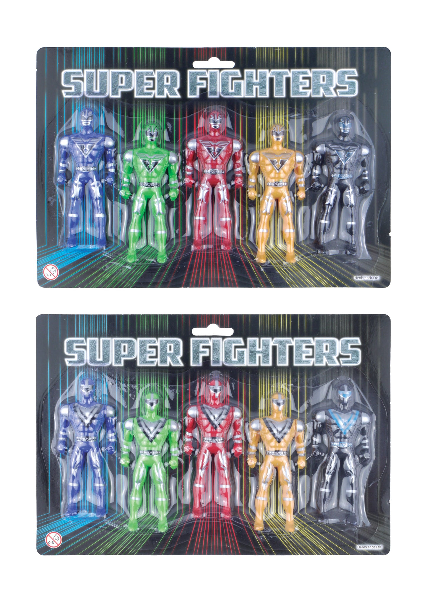 Childrens Super Fighters 5 Assorted Colours 10cm T79051