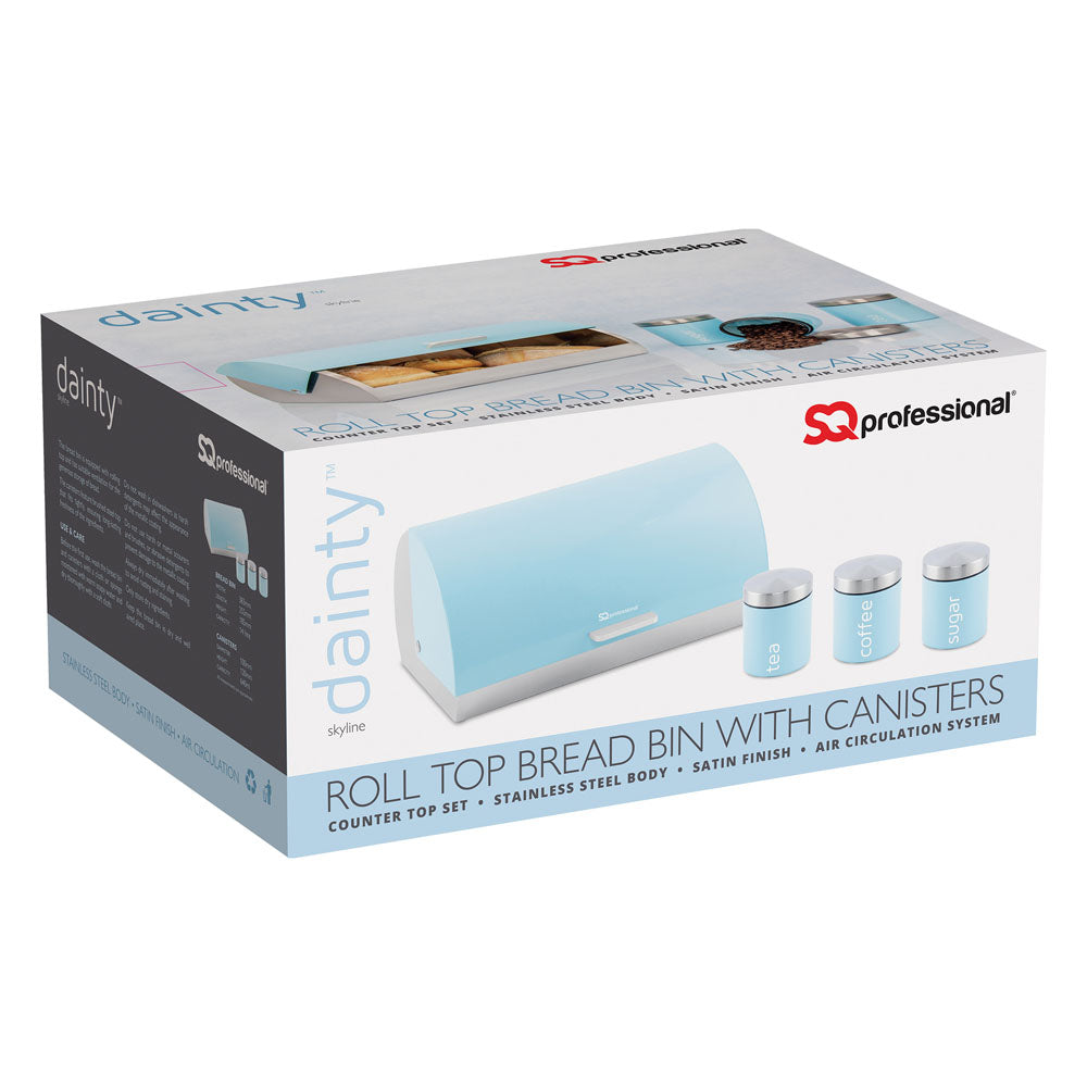 SQ Professional Dainty Metal Bread Bin with 3 Canisters Skyline 2700 / 6731 (Big Parcel Rate)