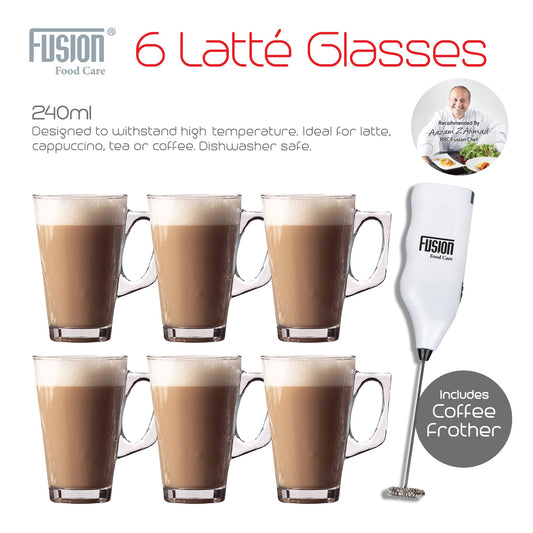 Coffee Latte Glasses 240ml Set of 6 7344