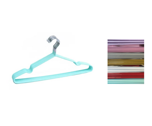 Coated Metal Non Slip Clothes Hanger 40 cm Pack of 5 Assorted Colours 7479 (Parcel Rate)