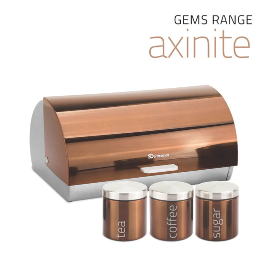 SQ Professional Gems Metal Bread Bin with 3 Canisters Axinite 7668 (Big Parcel Rate)