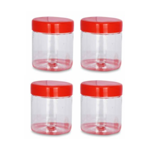 Plastic Kitchen Pet Food Storage Jar 300ml Pack of 4 786695