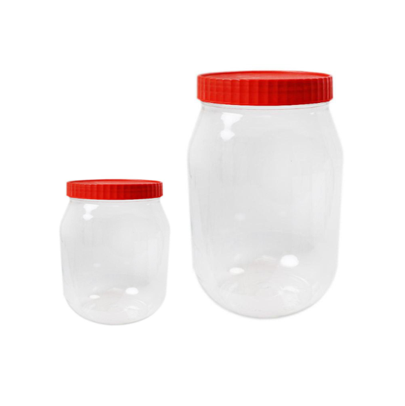 Plastic Kitchen Pet Food Storage Jar 1500ml + 500ml Pack of 2 786967