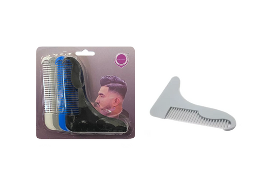 Plastic Barber Hair Beard Styling Clipper Guide Comb 9.5 x 11.5cm Pack of 4 Assorted Colours 7897 (Parcel Rate)