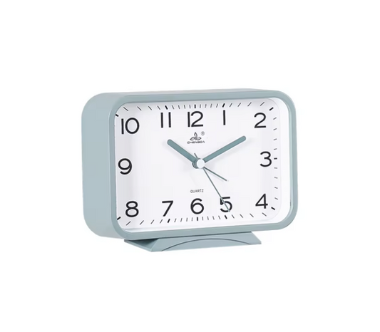 Rectangular Plastic Analogue Alarm Clock 10 x 14.5 x 4.2cm Assorted Colours 7907 (Parcel Rate)