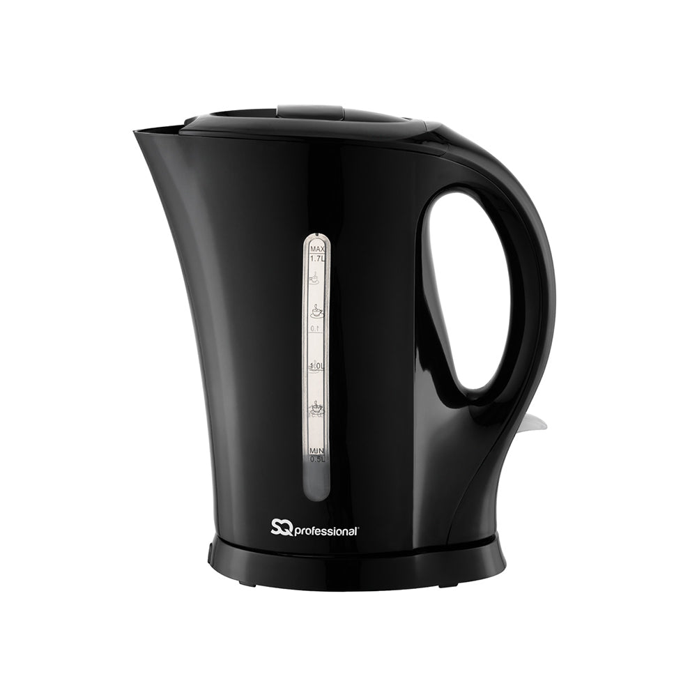 SQ Professional Aquen Plastic Kettle 1.7 Litre 2200W Black 7988 (Parcel Rate)