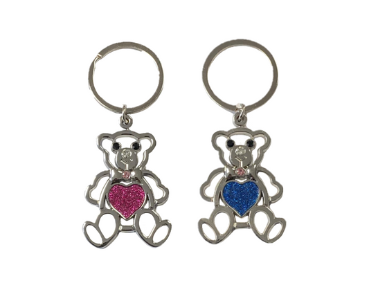 Metal Cat with Ribbon Keychain Keyring 10cm Assorted Colours 8096 (Large Letter Rate) (Copy)